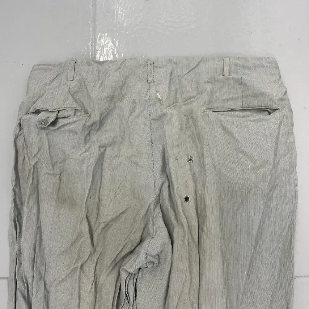 Vintage 50s Hubbard Blue/White Striped Rayon Pants 36x31